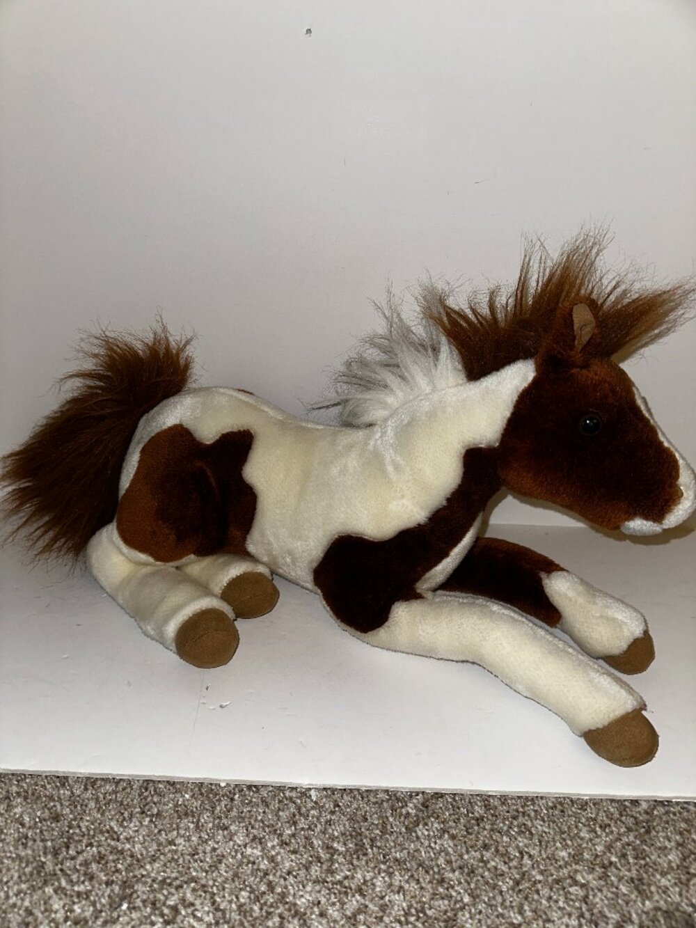 Breyer Plush Horse Brown and White Laying Stuffed Animal Fabric Toy 2004